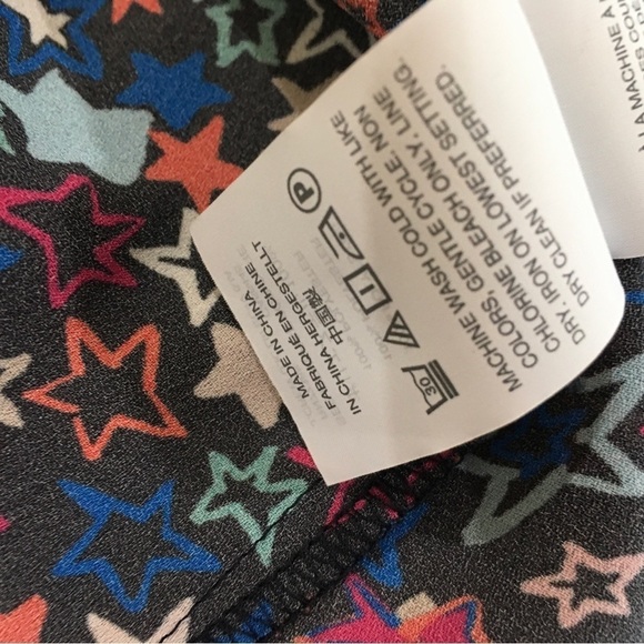 J.CREW Size 0 One Shoulder Star Print Blouse Multicolor Kaleidos - Picture 4 of 8